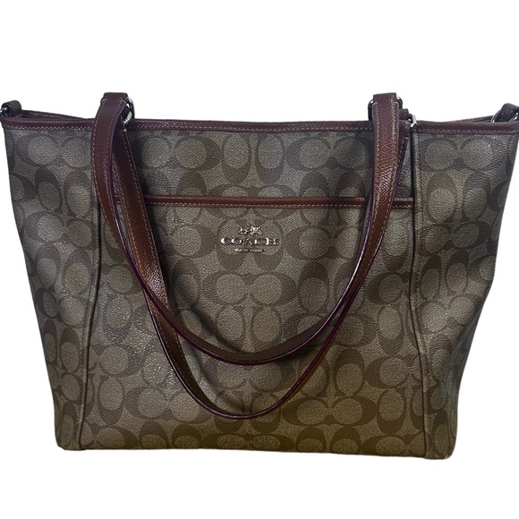 Coach Handbags - Coach Bag Tote Large Signature Women's Purse Zip Top  MK Monogram